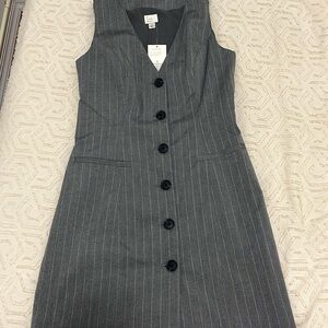 A New Day Grey Striped Vest Dress